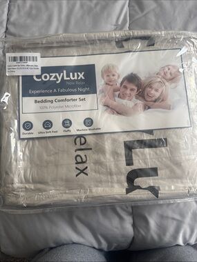 Beige Comforter Set - Plush Microfiber Bedding